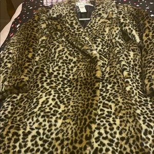 3/4 length cheetah print jacket